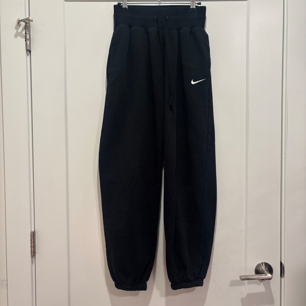 Nike Sportswear Phoenix Fleece High Waisted Jogger Sweatpants Black Womens XS